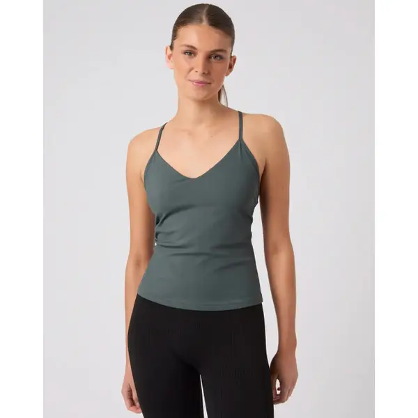 Björn Borg - Dames - Studio Rib Strap Tanktop - Groen - Maat Xs thumbnail