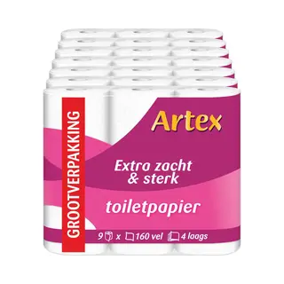 Artex Zacht & Sterk Toiletpapier - 4-laags Wc Papier - 63 Rollen (7x9)