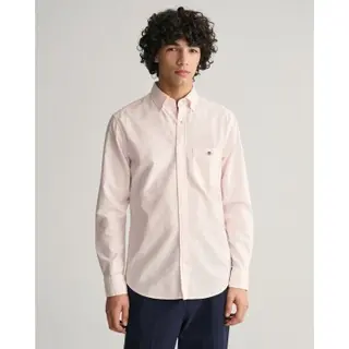 Gant Für Herren. 3000230 Regulär Geschnittenes Oxford-Hemd In Rosa Mit Feinen Streifen (M), Lässig, Baumwolle, Klassisch, Langarm
