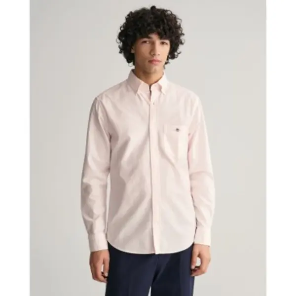 Gant Für Herren. 3000230 Regulär Geschnittenes Oxford-Hemd In Rosa Mit Feinen Streifen (M), Lässig, Baumwolle, Klassisch, Langarm thumbnail