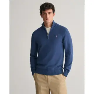 Gant For Man. 8030170 Half-zip Pullover Casual Navy (L), Cotton, Long Sleeve