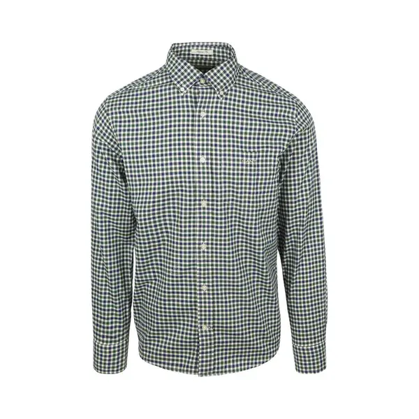 Gant Mens Regular Fit Gingham Twill Shirt - Forest Green - 2XL thumbnail