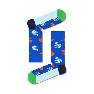 Happy Socks Unisex Sokken Crocodile Blauw