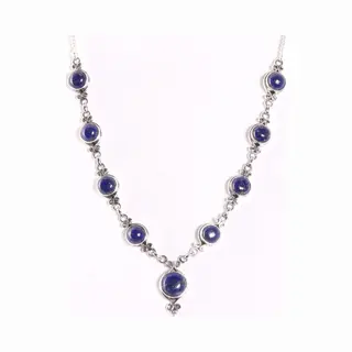 AsiAsia Bewerkte Zilveren Ketting Met Lapis Lazuli