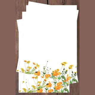24 Vellen Briefpapier - Wildflowers - A4 Formaat - Postpapier - Meer Leuks