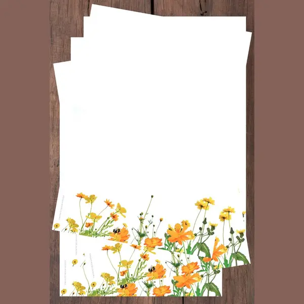 24 Vellen Briefpapier - Wildflowers - A4 Formaat - Postpapier - Meer Leuks thumbnail