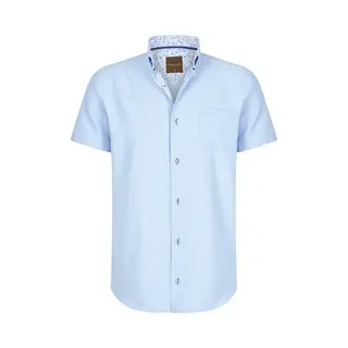Cappuccino Italia - Heren Overhemden Korte Mouw Sky Blauw - Blauw - Maat S