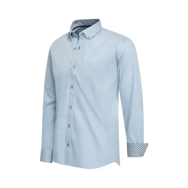 Cappuccino Italia - Herren Stretch Hemd Ancona - Blau - Größe L thumbnail