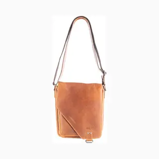 Arrigo Cognac Schoudertas Leer Met Een Overslag Klep En Twee Magneetsluitingen – Crossbody Bag Cognac Leer