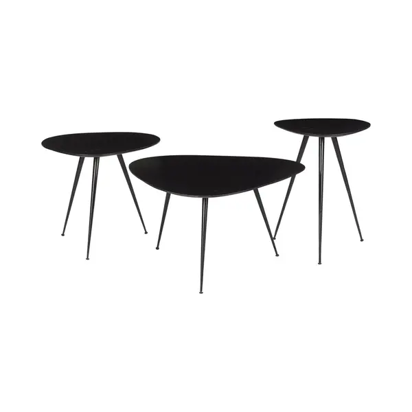 Brix - Salontafel Brix Loua Zwart - 70x70x39 - Mangohout thumbnail