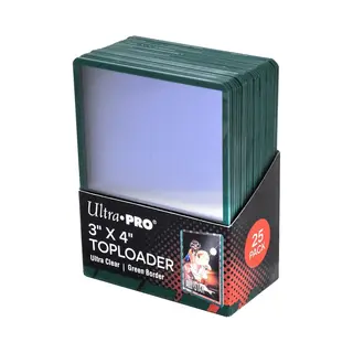 Ultra Pro Up - Toploader - 3" X 4" Green Border (25 Pieces)