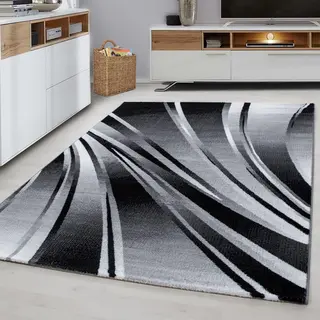 Muratap Tapijtenloods Parma Design Vloerkleed Zwart / Grijs Laagpolig- 80x150 Cm