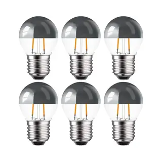 6 Stuks | Ledmaxx Led Kopspiegellamp Zilver 2W 180lm 2200K Niet-Dimbaar P45 | E27 | Zeer Warm Wit | 2 Watt | 15.000 Branduren