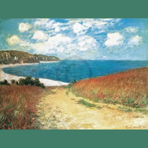 Pgm Kunstdruk Claude Monet - Meadow Road To Pourville 1882 80x60cm thumbnail