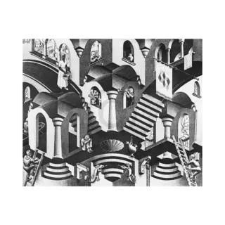 Pgm Kunstdruk M. C. Escher - Konkav Und Konvexe 65x55cm