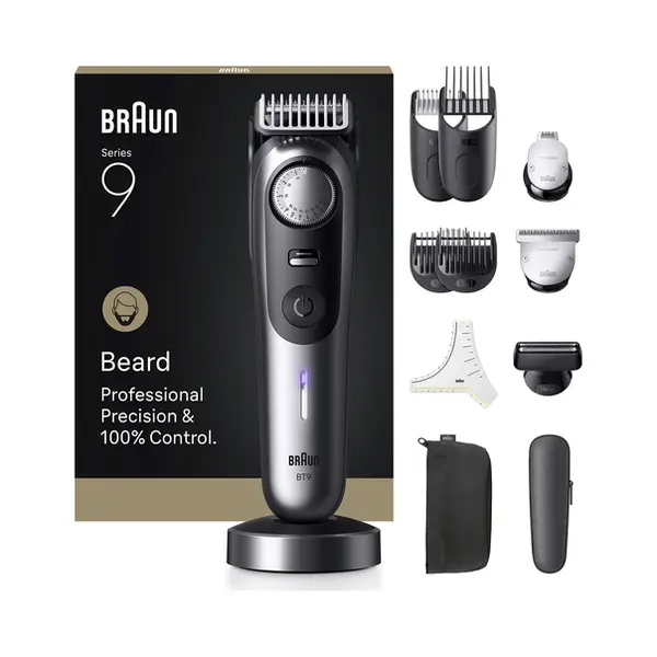 Braun BeardTrimmer 9 BT9560 Akku 52 2 cm Nass & Trocken Schwarz, Grau thumbnail