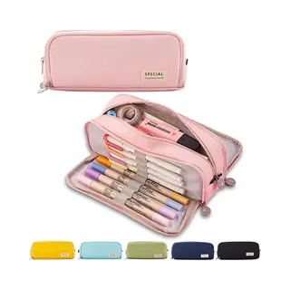 X Sim Fitnessx Federmäppchen Federtaschen Teenager Mädchen Mäppchen Etui Stifte 3 Fach, Große Kapazität Pencil Case Für Schule & Büro (Pink)