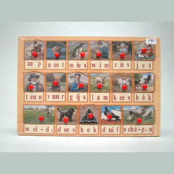 Houten Puzzel - Aap Noot Mies Leesplankje Van Hout thumbnail
