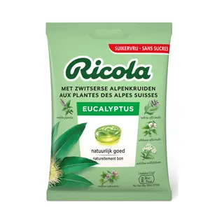 Ricola Keelpastilles Eucalyptus Suikervrij Zakje 75 Gr