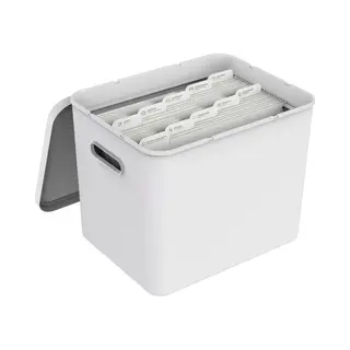 Rotho MyPaper Archive Box Document Organiser. My Paper Plus, Plastic (Pp) Bpa-free, White/blue, (40.0 X 29.2 X 29.8 Cm)