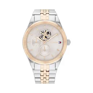 Tommy Hilfiger Women's Light Carnation Dial Ionic Plated Carnation Steel Bracelet Watch, Grey/Grey, Bracelet