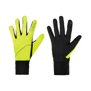 Odlo Intensity Safety Hardloophandschoenen - Unisex - Geel/zwart