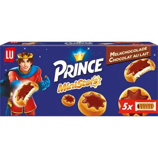 Lu Prince MiniStars Melkchocolade 16 X 187 G - Koek - Koekjes Voor Onderweg - Koekjes Voor Werk - Melkvulling - Meeneemverpakking