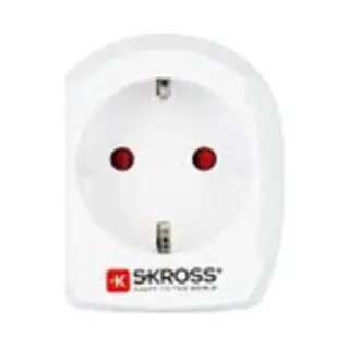 Skross 1.500230-E Netzstecker-Adapter Typ D (Vk) Typ C (Euro-Stecker) Weiß
