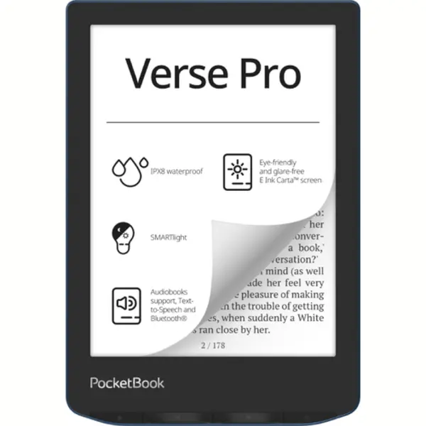PocketBook Verse Pro e-book reader Touchscreen 16 Gb Wi-Fi Black, Blue thumbnail