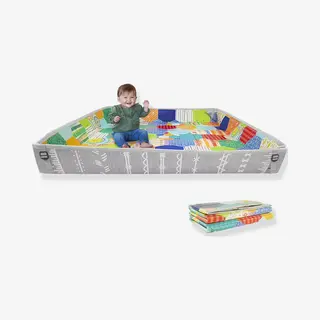 Infantino Faltbare Weiche Spielmatte, Sehr Groß, Leicht Transportierbar, Baby Spielzeug, Klappbare Seiten, Rutschfest Spieldecke Für Babys Und