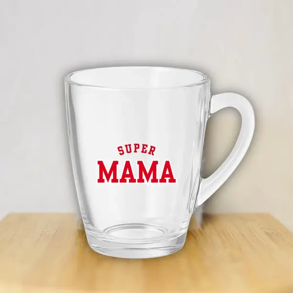 Winsa Cadeaus Theeglas Super Mama - 300ml - Glas - Doorzichtig - Cadeau Moeder thumbnail