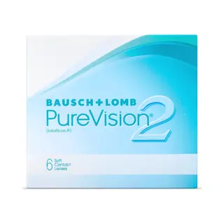 Bausch + Lomb PureVision 2 Monatslinsen, Sehr Dünne Sphärische Kontaktlinsen, Weich, 6 Stück Bc 8.6 Mm / Dia 14 / -2.25 Dioptrien