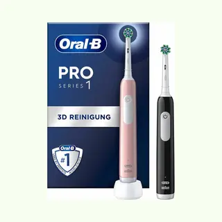 Oral-B Elektrische Zahnbürste Pro Series 1 Doppelpack, Aufsteckbürsten, 2 St., Drucksensor