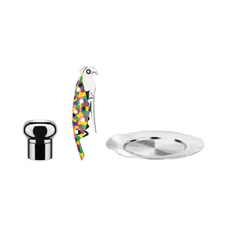 Alessi - Box Vin - Schwarz - Gussaluminium - Designer Alessandro Mendini