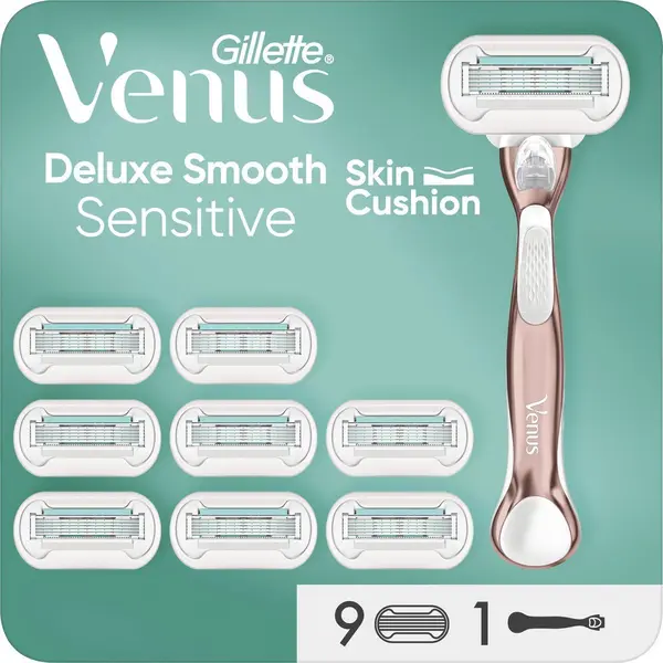 Gillette Venus Deluxe Smooth Sensitive + 9 Ersatzklingen thumbnail
