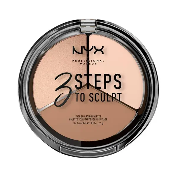 Nyx Professional Makeup 3 Steps To Sculpt, Face Sculpting Palette, 3 Specially Selected Shades For Contouring, Highlighting & Illuminating, Shade, thumbnail
