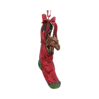 Nemesis Now Anne Stokes Magical Arrival Dragon Hanging Ornament 13.5cm, Resin, Red, Anne Stokes Giftware, Magical Arrival Hanging Ornament, Hook &