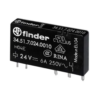 Finder 34.51.7.012.0000 Printrelais 12 V/Dc 6 A 1 Wisselcontact 20 St., Relais