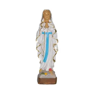 Maria Lourdes Beeldje - Biddend - 10 Cm - Polystone - Religieuze Beelden
