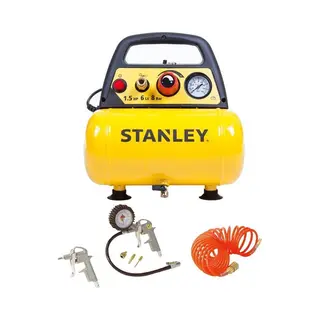 Stanley Dn 200/8/6 - Olievrije Compressor 6L - Incl. 6-delige Accessoire Set