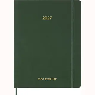 Moleskine 15 Monate Essential Wochenkalender 2026/2027, 1 Wo = 2 Seiten, Vertikal, Xxl, Weicher Einband, Myrtengrün, Essential 27 WoKA V.Xxl Grün
