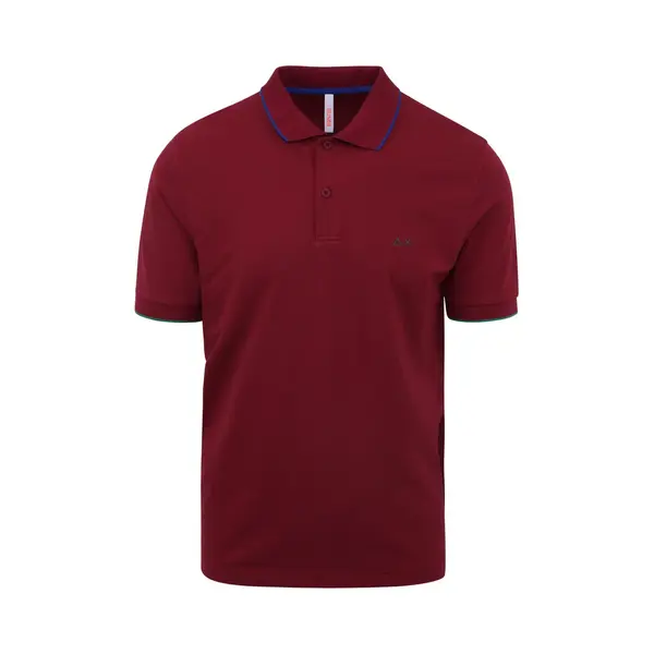 Sun68 Poloshirt Small Stripe Bordeaux - Maat S - Heren thumbnail