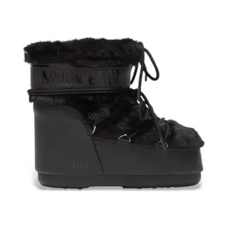 Moon Boot For Woman. 80D1409390 Icon Low Faux Boots Black (42/44), Flat, None, Casual, Snow