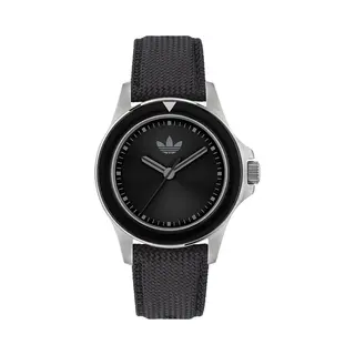 Adidas Originals Expression One AOFH23016 Horloge - Leer - Zwart - Ø 44 Mm
