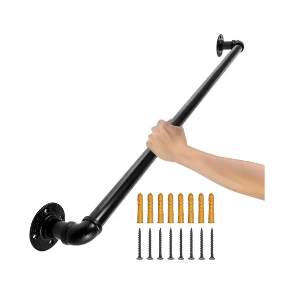 Vevor Retro Wasserrohr Handlauf 90cm Industrieller Geländer Schutzbügel Kohlenstoffstahl Matt Handlauf Geländer Retro Industrie 95mm Abstand Zur Wand thumbnail