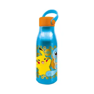 stor Pokémon Aluminium Drinkfles – 760 Ml – Met Rubberen Draaglus – Sluit Goed Af – Drinkfles Voor Kinderen – Lichtblauw/Oranje