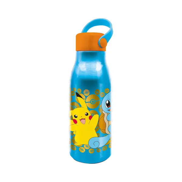 stor Pokémon Aluminium Drinkfles – 760 Ml – Met Rubberen Draaglus – Sluit Goed Af – Drinkfles Voor Kinderen – Lichtblauw/Oranje thumbnail