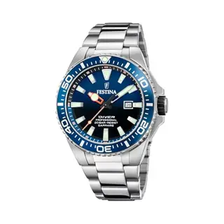 Festina Herren Uhr Analog Aus Edelstahl 316L Silber - Quarzwerk - Kalender - Saphirglas Mit Hoher Widerstandsfähigkeit - Wasserdicht Bis 20 Atm