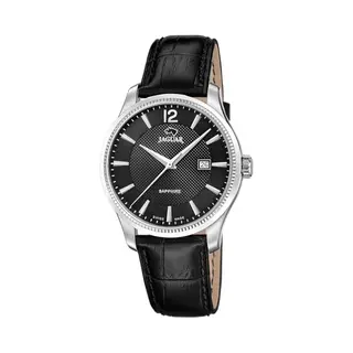 Jaguar Swiss Made Herrenuhr Leder Schwarz - Quarz, Datum, Saphirglas - Wasserdicht 5 Atm - Elegant - J1042/5 Essentia