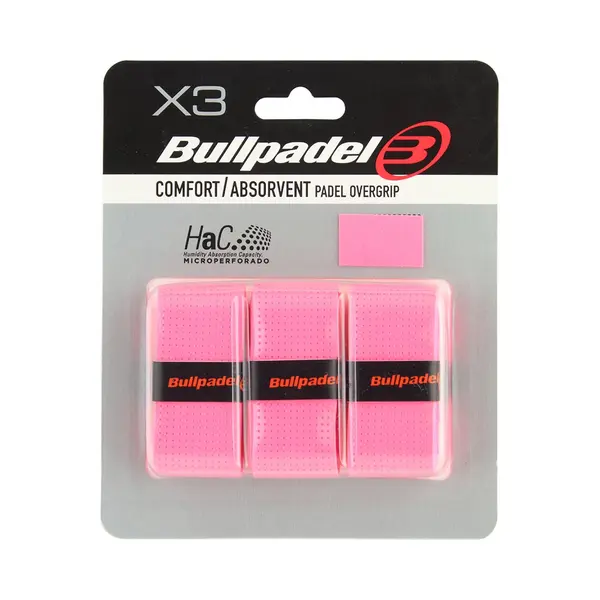 Griffband Bullpadel GB1201 Comfort/Absorbierend Rosa Fluor (Packung X3) thumbnail